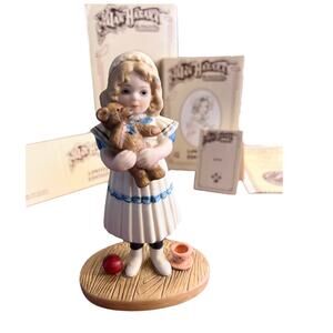 Jan Hagara Porcelain Anne Doll Ltd Ed Figurine Vtg Girl Holding Teddy Bear Box